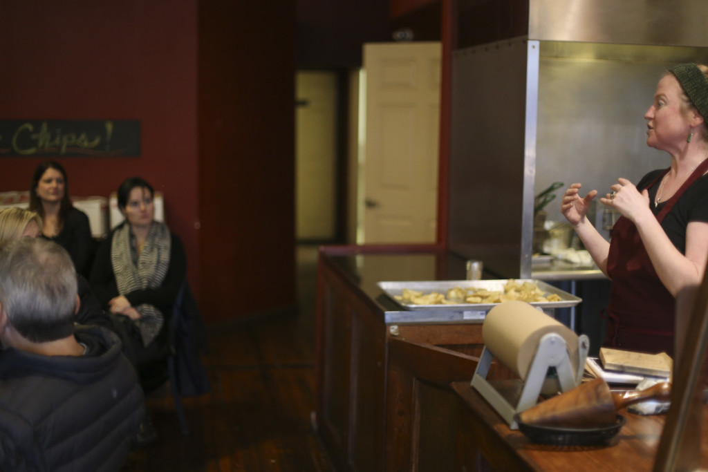 Anne discussing Gourmet Chips with our Genentech group.