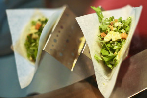 Caesar salad in a jicama taco shell at Nightbell.