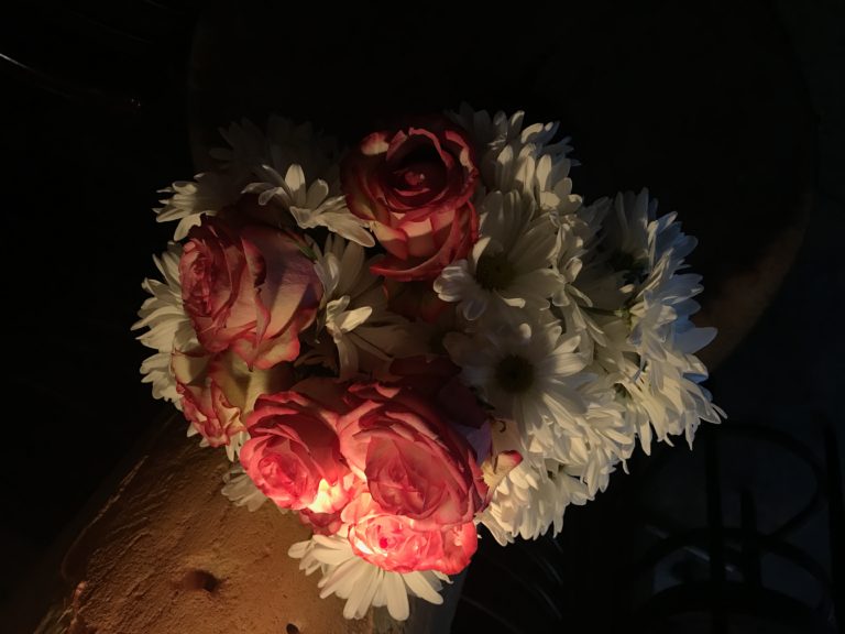 A flower arrangement in Zambra's dining room
